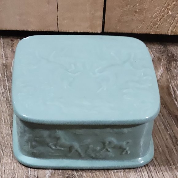 vintage handcrafted unicorn design  ceramic lidded trinket box - Picture 6 of 15